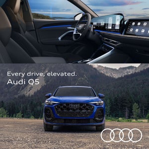 Interior and front end of a new 2026 Audi Q5.
